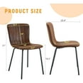 thumbnail image 6 of SUDICA Faux Leather Dining Chairs Set of 4, Brown Seat with Black Metal Legs for Dining Room Kitchen, 6 of 7