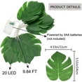 thumbnail image 4 of 1 Pack 20 LED Monstera Leaf String Lights,6.6ft Artificial Tropical Palm Leaves Wall Hanging Vine with Lights,Summer Decoration for Hawaiian Jungle Safari Luau Party Beach BBQ Theme Table Decor, 4 of 7