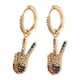 thumbnail image 1 of preciosos pendientes de perno prisionero en apariencia , pendientes de gota, chapados en oro para la de , boda de Navidad Fernando Pendiente de botón festivo para niñas, 1 of 6