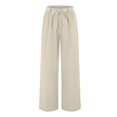 thumbnail image 3 of Aayomet Wide Leg Sweatpants Women Womens Yoga Sweatpants Wide Leg Lounge Pajamas Pants Comfy Drawstring Workout Joggers Pants with Pockets,Beige XXL, 3 of 5