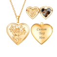 thumbnail image 1 of Collar U7 con colgante con forma de corazón con forma de medallón con foto, chapado en oro de 18 quilates, 1 of 7