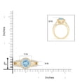thumbnail image 4 of ANGARA Natural Round 1.12 ct Aquamarine Split Shank Ring with Diamond Halo in 14K Yellow Gold for Women (Size-7mm) | March Birthstone, Anniversary, Jewelry Gift for Women | Natural Aquamarine Ring, 4 of 9