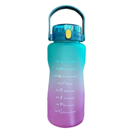 

Foaenda Camping Gradient Water bottle | 2000ml Reusable Flip Top Water Bottle For Sports And Fitness | Drinking Water Bottle With Time Marker & Straw To Ensure You Drink Enough Water