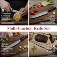 thumbnail image 3 of Master Maison 7-Piece Premium Black Kitchen Knife Set with Knife Block & Dual Knife Sharpener | Professional Butcher Block Knife Set For Kitchen | Chef Knife Sets, 3 of 8