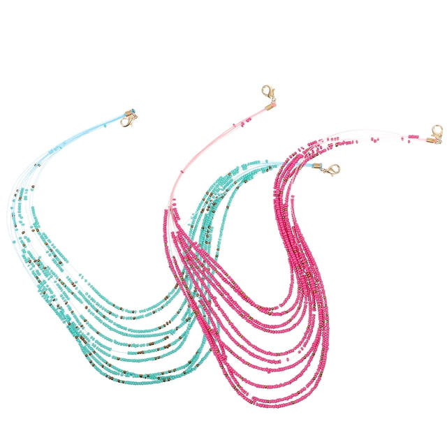 FESTFENDS 2Pcs Mask Chain Zinc Alloy Anti Slip Multi Layer Bohemia Style Assorted Color Eyeglass Chains For Women