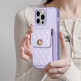 thumbnail image 5 of Dteck Wallet Case for iPhone 13 Pro, Cute Luxury Bag Design, Elegant Purse Flip Card Pouch Cover Soft PU Leather Case with Shoulder Strap,Light Purple, 5 of 6