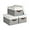 Gray and White, variant on Storage Bins with Lids, Decorative Storage Boxes with Lid and PU Handles, Foldable Storage Baskets for Closet, Shelves, Stackable, Gray and White, Jumbo, 3-Pack