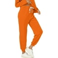 thumbnail image 5 of LWavelet Women's 2 Piece Casual Daily Outfit: Relaxed Fit Sweatshirt with Jogger Pants Loungewear Set Orange L, 5 of 5
