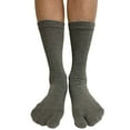 thumbnail image 6 of Couver Cotton Split Quarter High Stretchy Flip-Flop Socks, Taupe Medium, 6 of 10