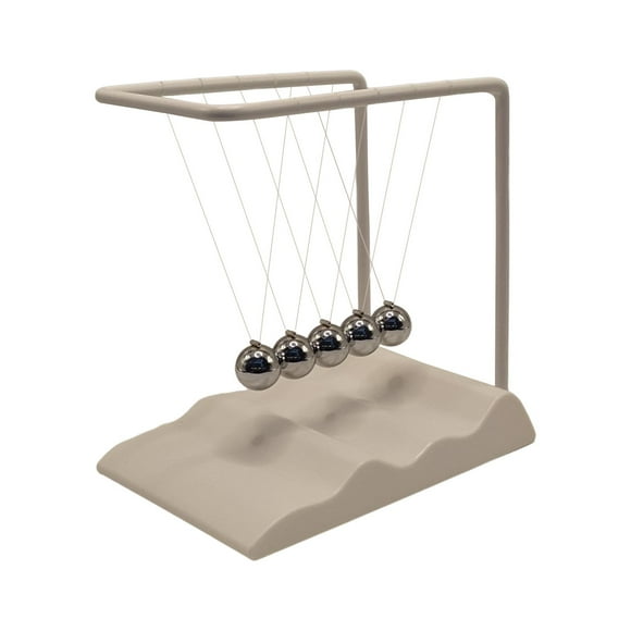 Bolas de Newton cuadradas Decoración de escritorio de oficina Bola de péndulo divertida Cuna de Newton Blanco