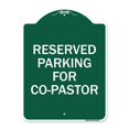 thumbnail image 1 of SignMission A-DES-GW-1824-23123 18 x 24 Po Signe de la Série Designer - Parking Réservé pour Co-Pasteur & 44; Vert & Blanc, 1 of 8