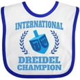 thumbnail image 3 of Inktastic Dreidel Champion Hanukkah with Blue Laurels Boys or Girls Baby Bib, 3 of 4
