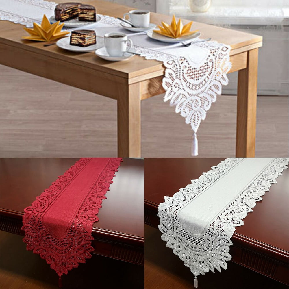 Linge ancien 1 napperon Chemin de table lin blanc brodé avec