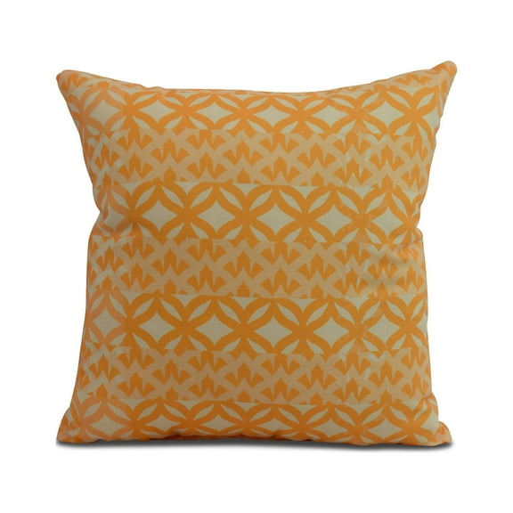Simply Daisy, 16" x 16" Greeko Simple, Geometric Print Outdoor Pillow, Yellow