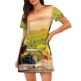 thumbnail image 1 of Balery Red Wine Glasses Camisón de manga corta con cuello redondo para mujer, cómodo y elegante., 1 of 6