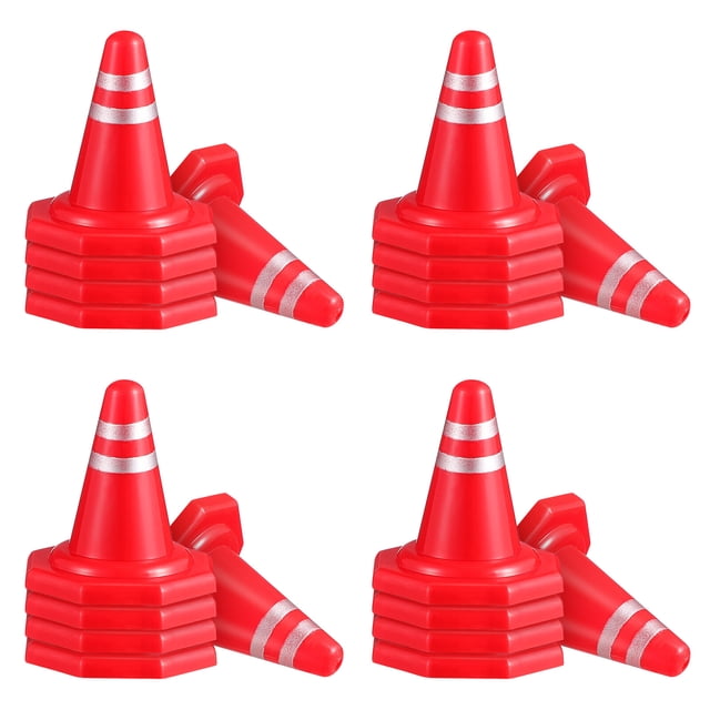 Miangastore TOYANDONA 20 Pcs Cônes de Circulation Miniatures en Plastique Mini Panneaux de Signalisation pour Enfants