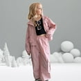thumbnail image 3 of LOCHEX Girls 2 Piece Outfits Solid Color Long Sleeve Cargo Hoodie with Zipper Sport Coat and Jogger Pants Set Kids Clothing Sets,Pink, 15-16, 3 of 6