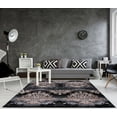 thumbnail image 2 of Milan Black Gold Damask Area Rug 6'5" x 9'5", 2 of 5