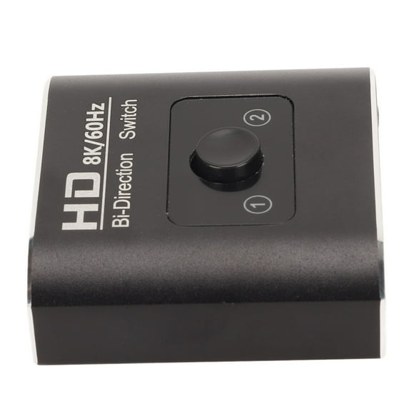 Bi Directional Switcher, Aluminum Alloy 48Gbps 120Hz Refresh Rate Fingerprint Proof 1 in 2 Out 8K HD Multimedia Interface Switcher for Projector for Computer