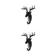 thumbnail image 2 of Decodeary Resin Key Hook Durable And Functional Addition To Home Resin Elephant Head Animal Wall Mounted Hook Animal Head Key Hook black (deer) 2Set, 2 of 6