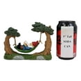 thumbnail image 6 of Whimsical Bookworm Gnome Sleeping On Hammock by Forest Trees Figurine Decor, 6 of 7