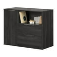 thumbnail image 3 of South Shore Hourra, Contemporary Door Chest with 2 Drawers, Gray Oak, 3 of 13