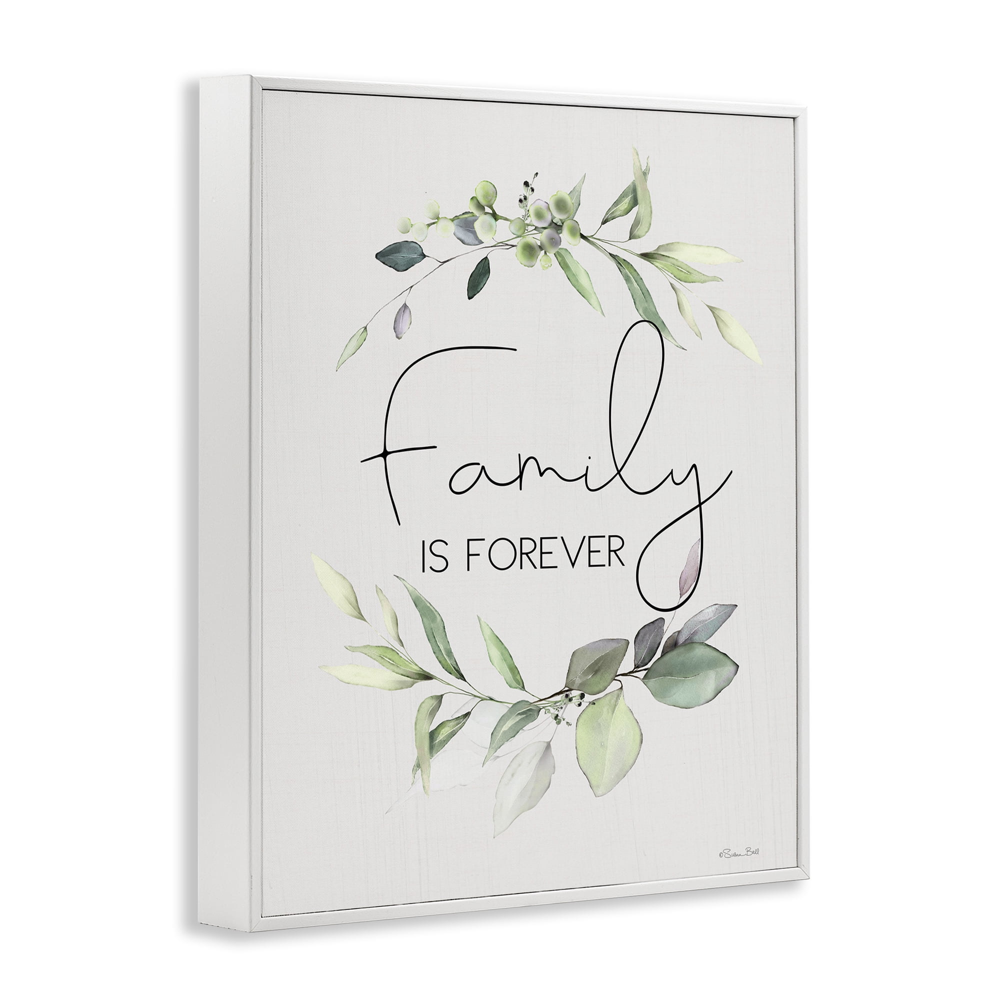 Stupell Industries Family Is Forever Botanical & Floral Painting White Framed Art Print Wall Art, 24 x 30