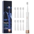 thumbnail image 1 of AJELU Cepillo de dientes eléctrico sónico de alta vibración para adultos con temporizador inteligente de 2 minutos, carga rápida que dura mucho tiempo, 5 modos opcionales, 8 cabezales de cepillo de re, 1 of 5