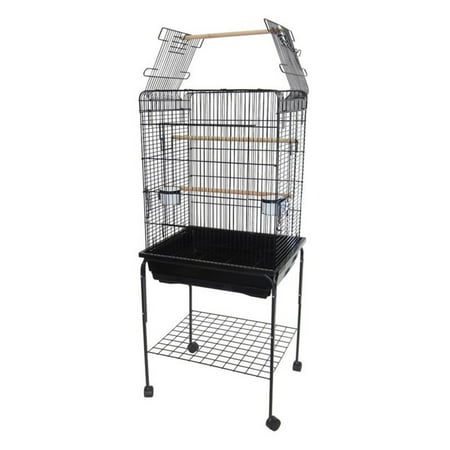 YML 7984_4914BLK Open Top Parrot Cage, 5 by 8-Inch