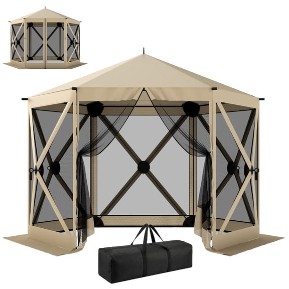 10 x 11 ft Pop Up Gazebo Screen Tent, Instant Camping Canopy