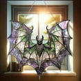 thumbnail image 6 of 4/3/2/1pcs Halloween Bat Decor, Stained Glass Bat Suncatcher Window Hanging, Gothic Bat Acrylic Wall Art Decorations, Window Hanging Ornaments for Indoor Outdoor Decor, 6 of 7