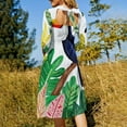 thumbnail image 5 of Toucan Tropical Vibrant Colorful Leaves Sweetheart Knot Flared Dress Fashion Design Large Size Loose Dress Spring Summer Women Dress, 5 of 9