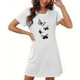 thumbnail image 1 of Camisón corto de mujer, vestido de largo medio con estampado de moda, camisón corto extragrande de mujer, camisón de manga corta con estampado de pecho a la moda, camisón de mujer, 1 of 6