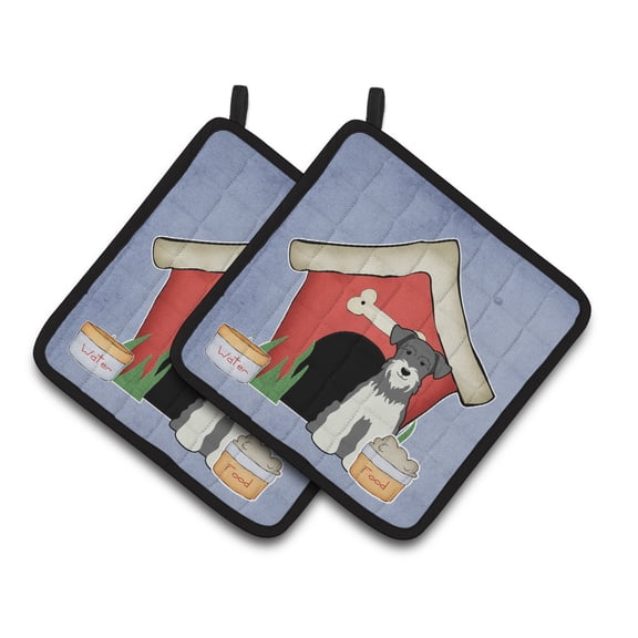 Carolines Treasures BB2808PTHD Dog House Collection Miniature Schanuzer Salt and Pepper Pair of Pot Holders , 7.5HX7.5W,