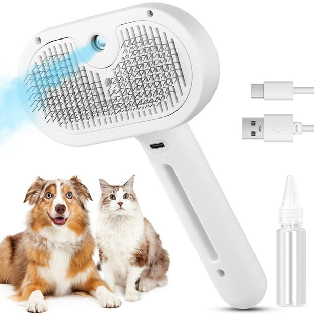 Cepillo de vapor Fourseas para gatos con aerosol para mascotas