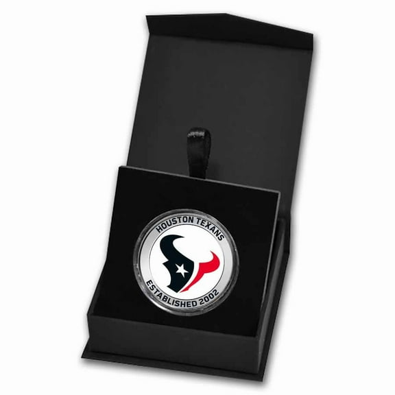 NFL Houston Texans 1 oz Silver Colorized Round (w/Box)