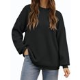 thumbnail image 5 of Women Fall Winter Long Sleeve Knit Sweater Solid Color Crewneck Pullover, 5 of 5