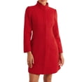 thumbnail image 1 of INSPIRAR CHIC Abrigo de invierno para mujer con cuello alto, cálido, de un solo botón, abrigo tipo guisante, 1 of 6