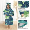 thumbnail image 3 of FORMRS Wearable Blanket Hoodie with Sleeves for Kids Cozy Flannel Sweatshirt, Sharks Pattern, 3 of 7