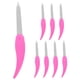 thumbnail image 1 of Juego de 8 limas de uñas de acero inoxidable con forma de cuerno de buey, lima pulidora de metal, limas de manicura, limas de uñas naturales para salón, hogar y viajes, mujeres y hombres, color rosa, 1 of 7