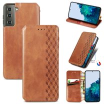 Galaxy S21  Wallet Case, Dteck Premium PU Leather Flip Folio Wallet Case with Card Slot Magnetic Closure Case for Samsung Galaxy S21 Plus 6.7 inch, Brown