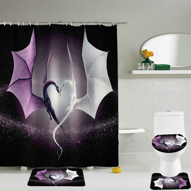 Cartoon Dragon Bathroom Waterproof Shower Curtain Liner ...