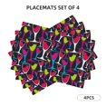 thumbnail image 2 of Placemats Set Of 4 / 6, Colourful Wine Glass Print Placemats For Dining Table Indoor/Outdoors Heat Resistant Washable Placemats 18" X 12", 2 of 7