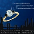 thumbnail image 2 of Gem Stone King 10K Yellow Gold Sky Blue Aquamarine and Black Diamond 3-Stone Ring for Women | 1.40 Cttw | Oval 8X6MM | Gemstone March Birthstone | Size 8, 2 of 6