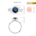 thumbnail image 5 of Angara Natural 1.6 Ct. Blue Sapphire with Diamond Halo Ring in 14K White Gold for Women (Ring Size: 11.5), 5 of 10