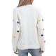thumbnail image 3 of HongQid Womens Pullover Sweaters Long Sleeve Crewneck Casual Loose Knit Jumper Tops, 3 of 3