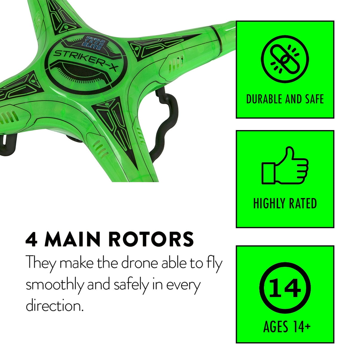 Striker-X Glow-In-The-Dark 2.4GHz 4.5CH RC HD Camera Drone