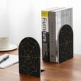 thumbnail image 5 of KLL Golden Spider Web Print Wood Book Ends for Shelves,1 Pair Wood Bookends Book Holder Stand Decorative, Book Stoppers for Heavy Duty Books CD File Video Games, 5 of 8