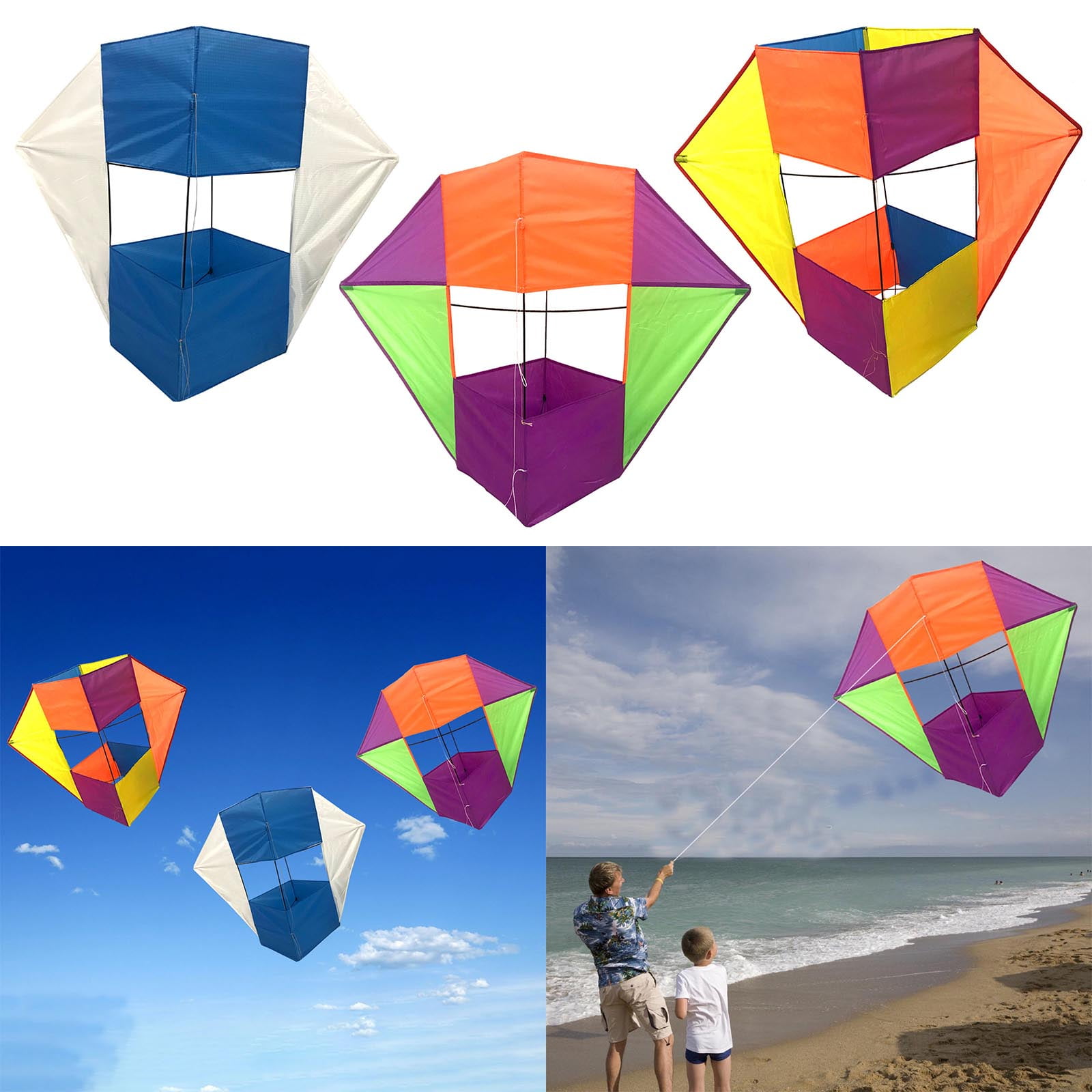 3D Stereo Huge Kite Big Cube Box Kite Tear Resistance Outdoor Sports Game Easy to Fly Soft Kite Single Line
