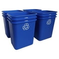 thumbnail image 4 of United Solutions Lot de 12 Bacs de Recyclage Ouverts, Gain de Place, 7 Gallons, Bleu, 4 of 6